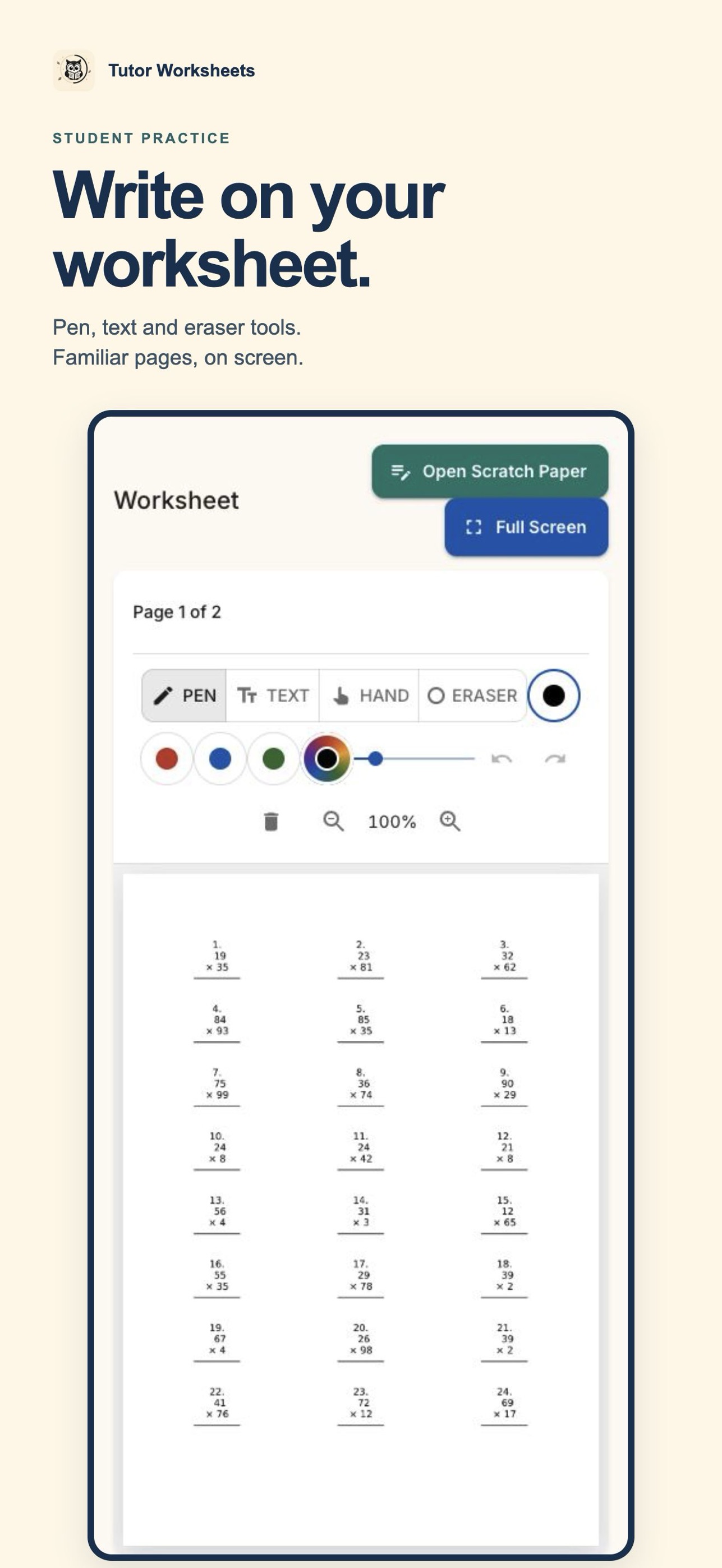 Screenshot 4 of Tutor Worksheets