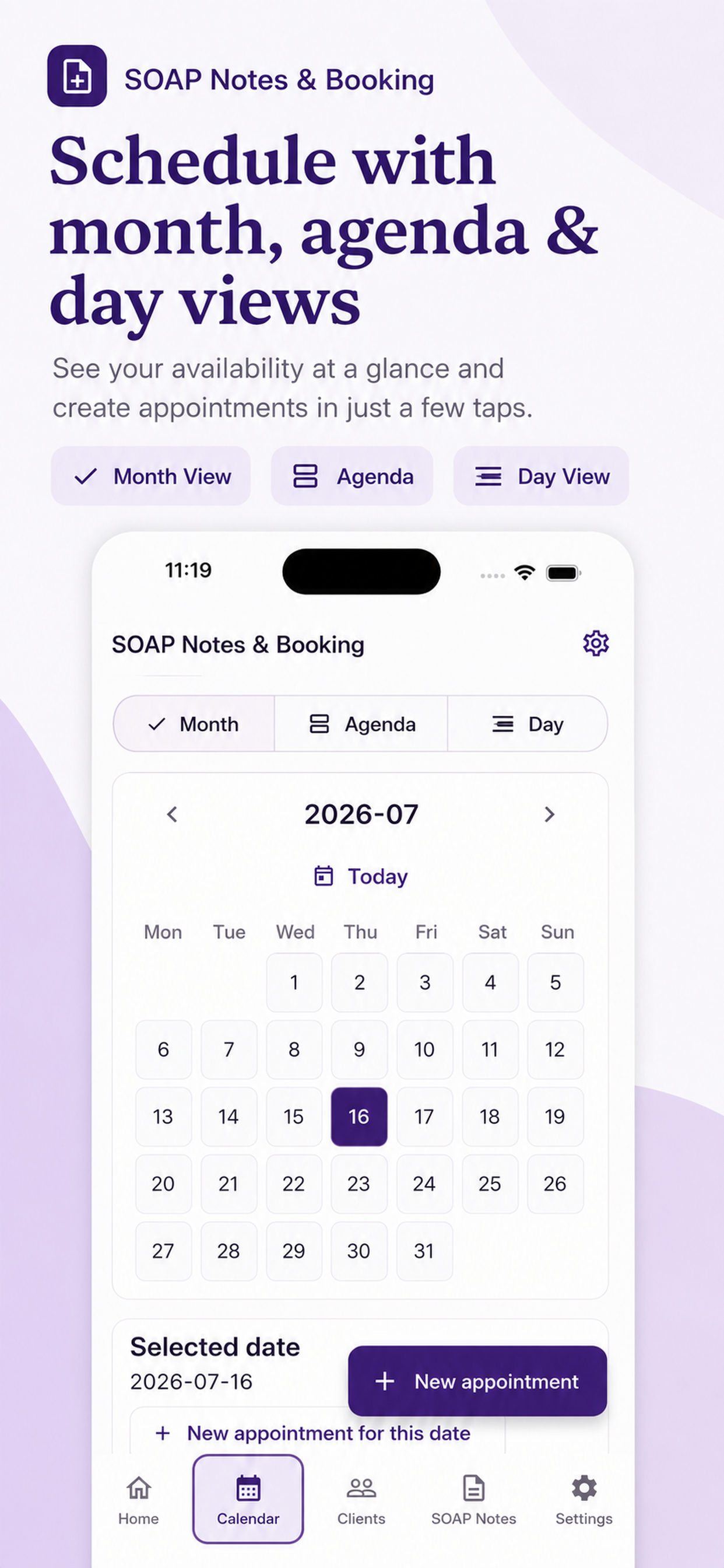 SOAP Notes & Booking screenshot 3