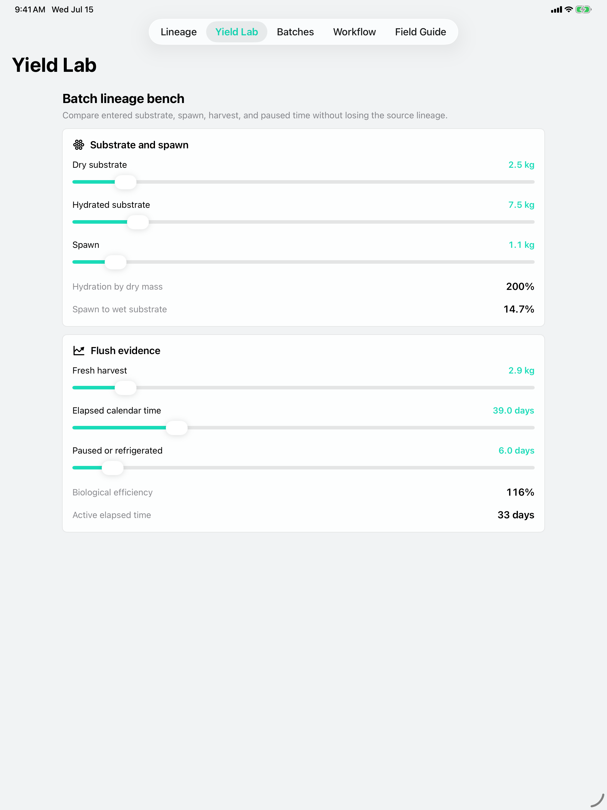 Mycophase: Grow Ledger iPad screenshot 2 of 2