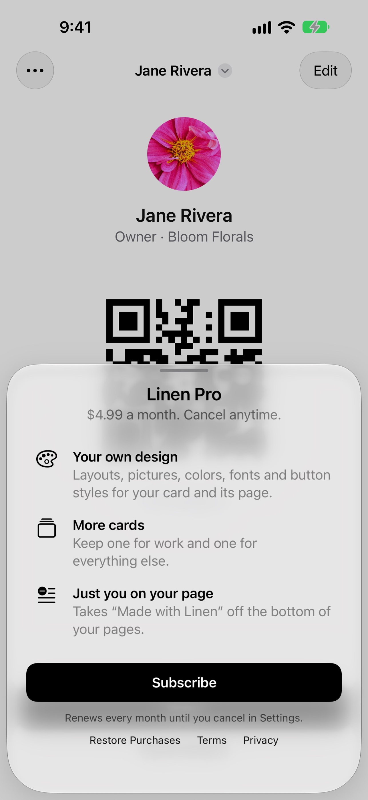 Screenshot 8 of Linen: Digital Business Card
