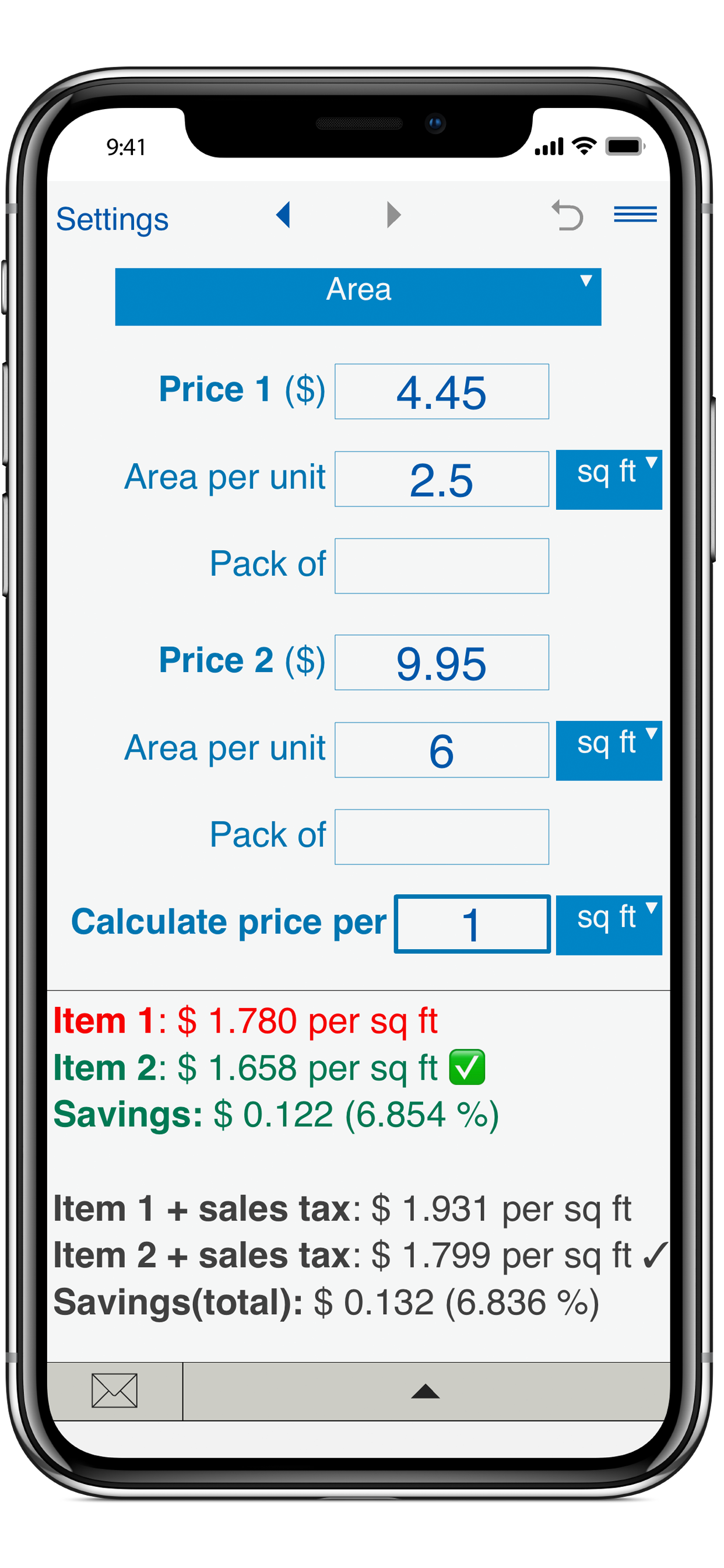 Unit Price Comparison screenshot 5