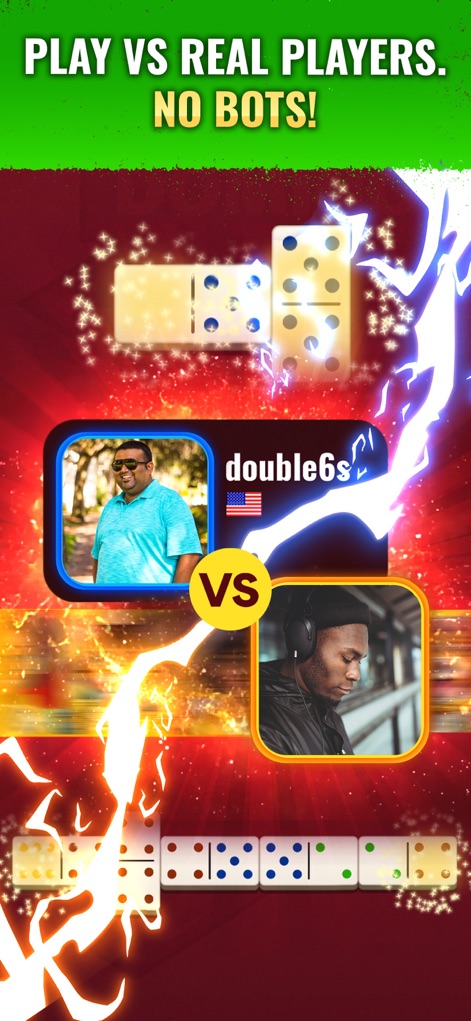 Dominoes Gold - Win Real Money - This tool highlights head-to-head matches against genuine opponents, featuring user profiles and dynamic visual effects during gameplay.