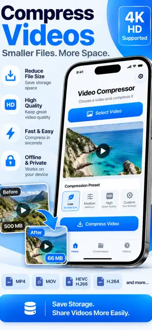 Video Compressor:Smaller Files screenshot 1
