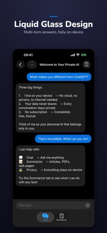Aria — Private AI Chat iPhone screenshot