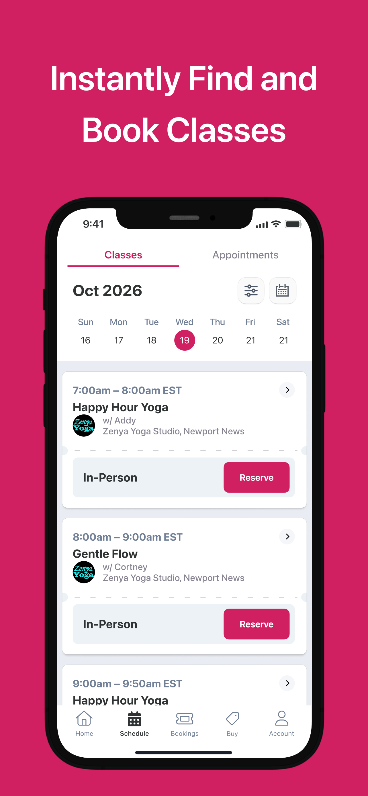 Zenya Yoga Studio App screenshot 3