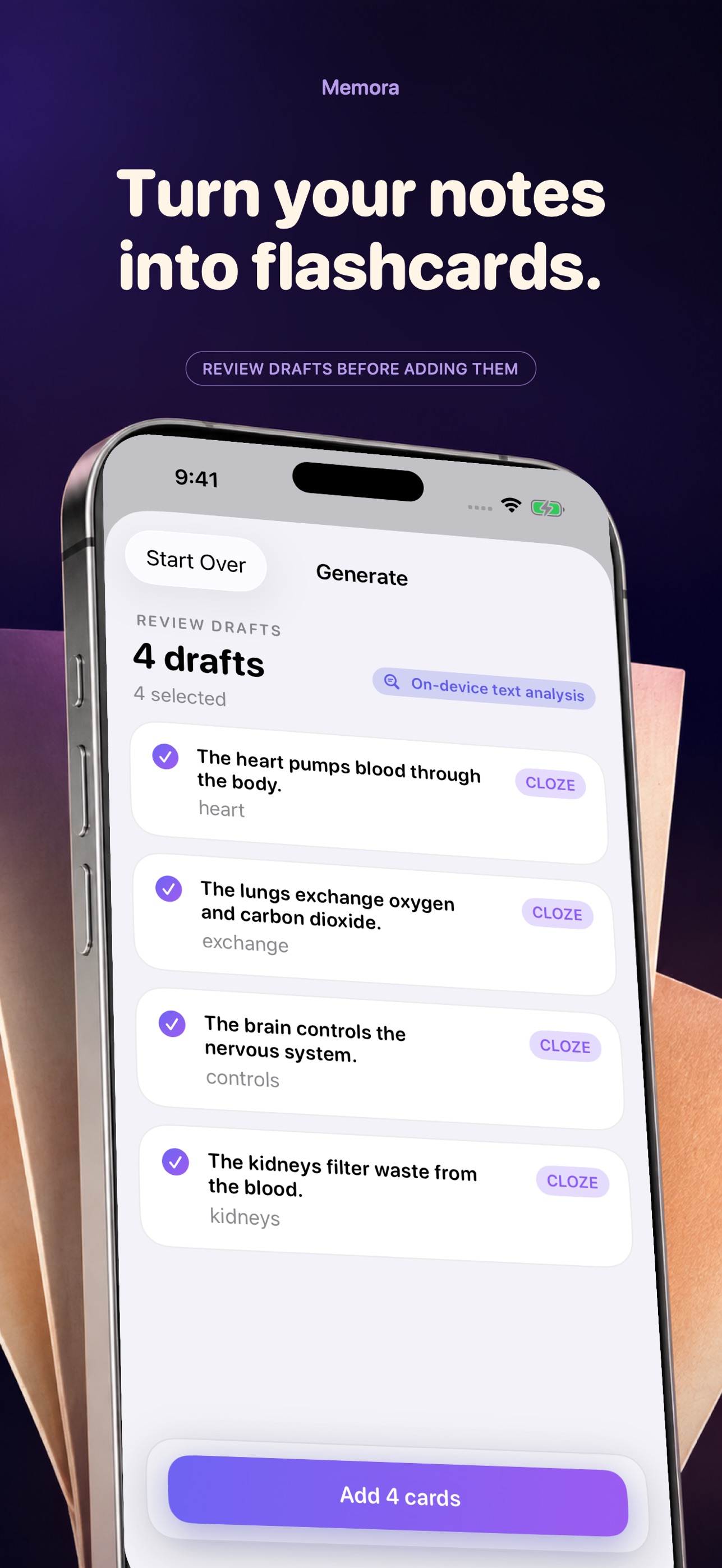 Screenshot 1 of Memora: Study & Flashcards