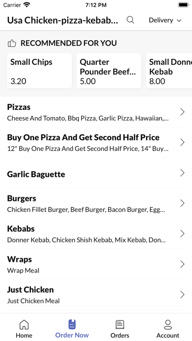 Usa Chicken pizza. Screenshot
