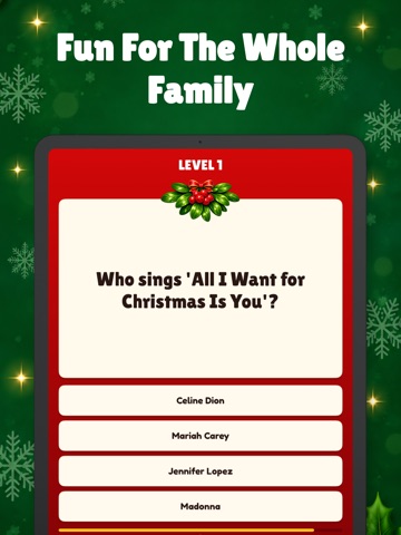 Christmas Countdown Quiz Game iPad screenshot