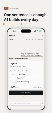 TabiDay - AI Trip Planner Screenshot 2 of 5