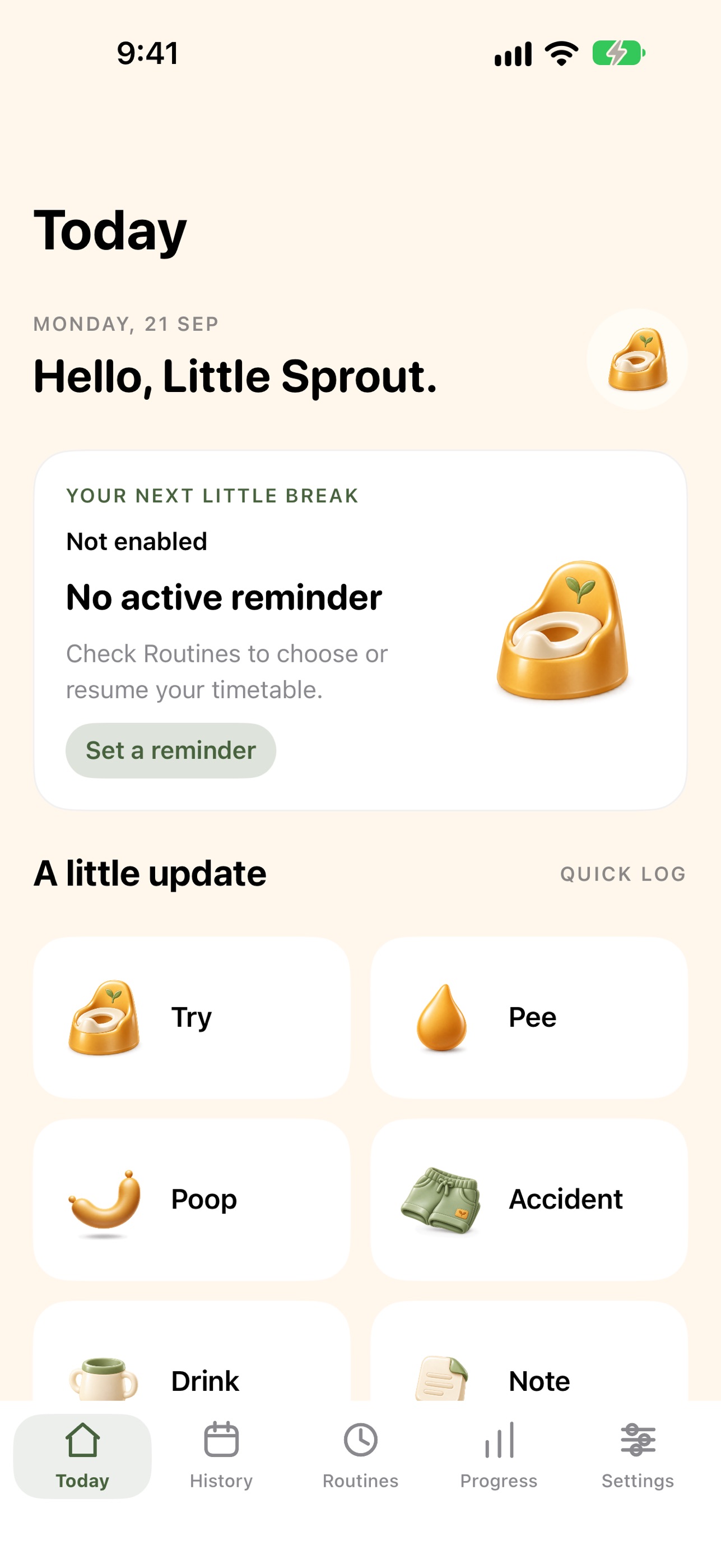 Screenshot 1 of PottySprout: Potty Training