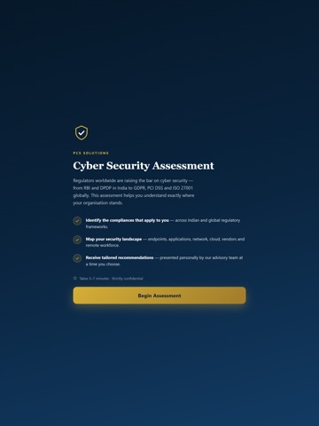 Cyber Security Assessment iPad screenshot