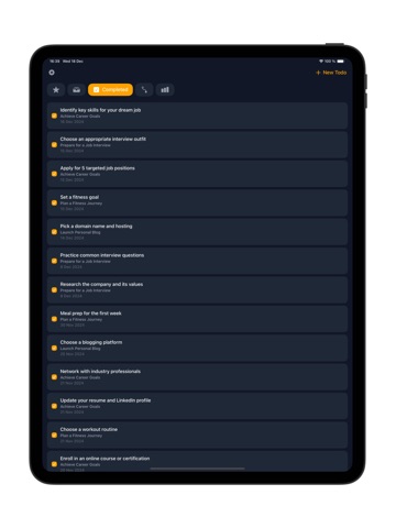 Todo Focus Tracker iPad screenshot