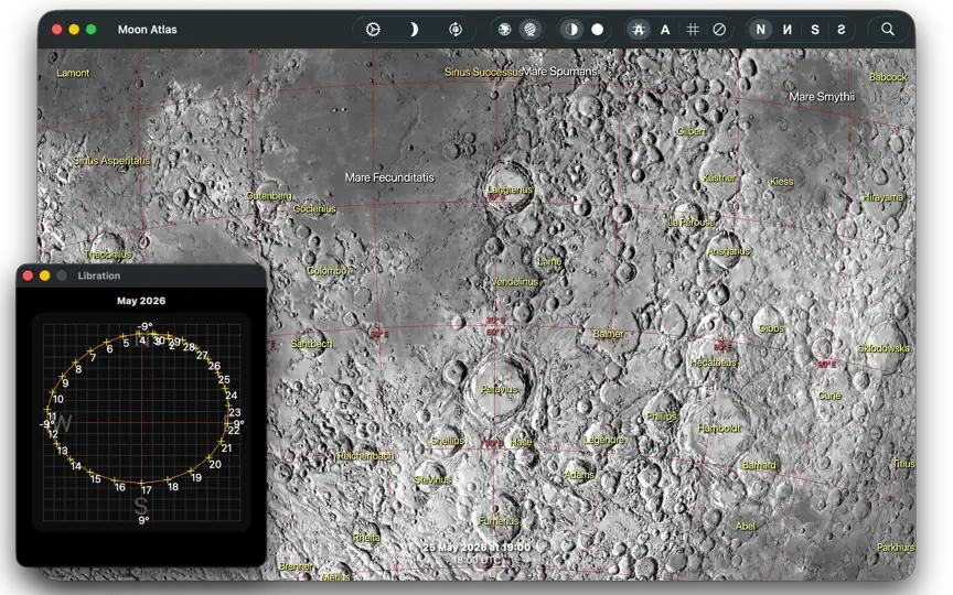 Captura de pantalla de Moon Atlas en iPhone 7