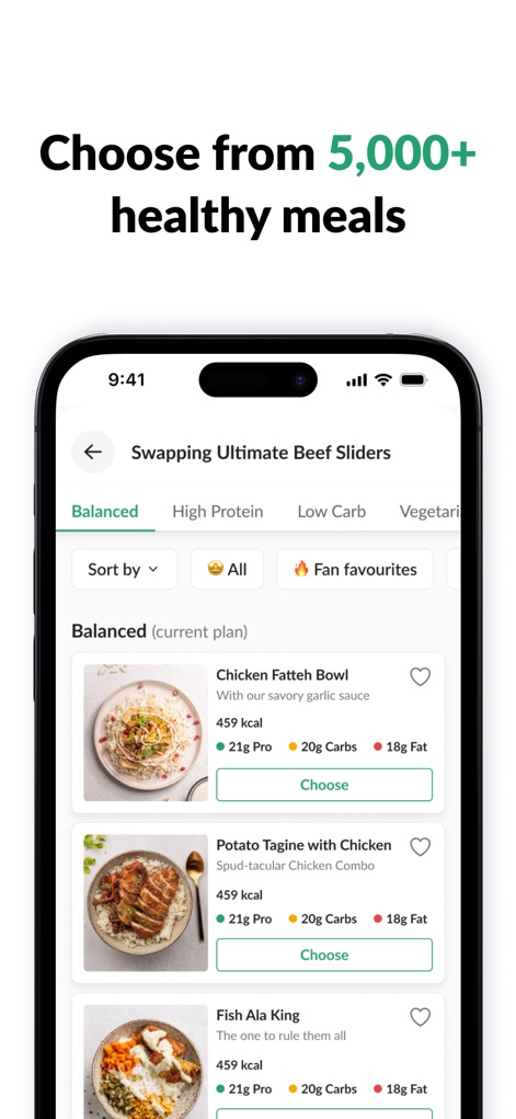Calo - كالو - The app provides an extensive meal catalog where users can view detailed nutritional information, including calorie counts and macro breakdowns for each dish.