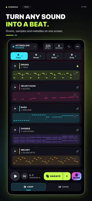 Wormhole: Sample & Beat Maker screenshot 1
