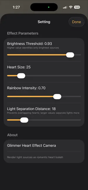 Glimmer: Heart Effect Camera screenshot 2