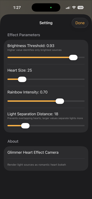 Glimmer: Heart Effect Camera Screenshot 2 of 2