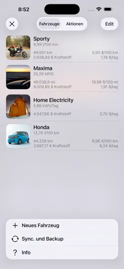 Screenshot von Road Trip MPG auf dem iPhone 2