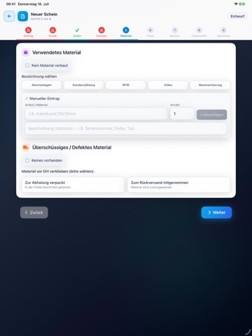 OTW Service Portal iPad screenshot