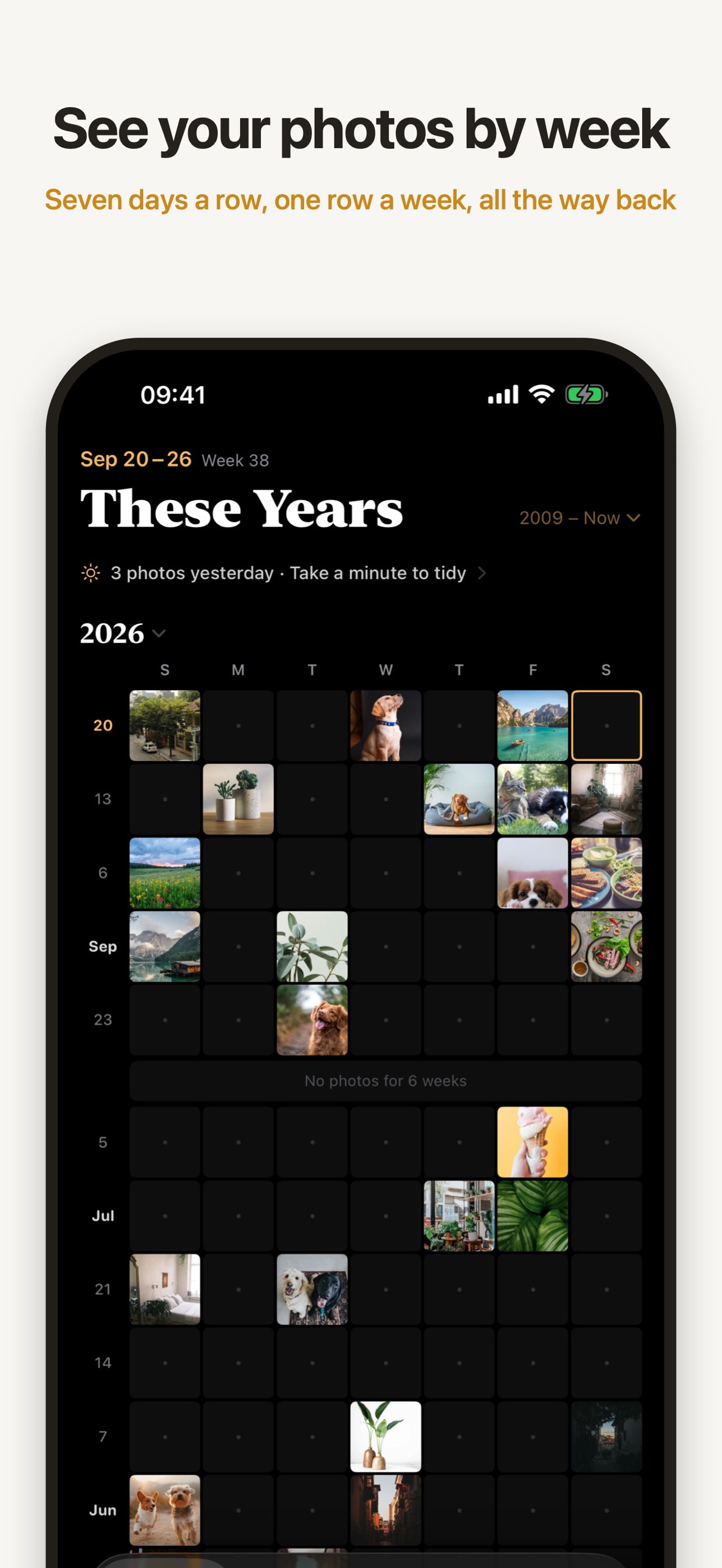 Screenshot 1 of Weekframe: Photos by Week