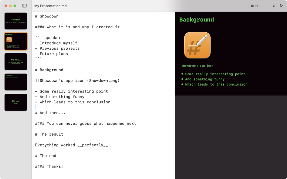 #5. Showdown - Presentation (macOS) 由: Tinybird Interactive AB