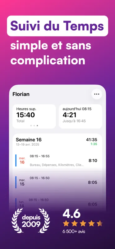 WorkTimes - Pointeuse screenshot 1 of 9