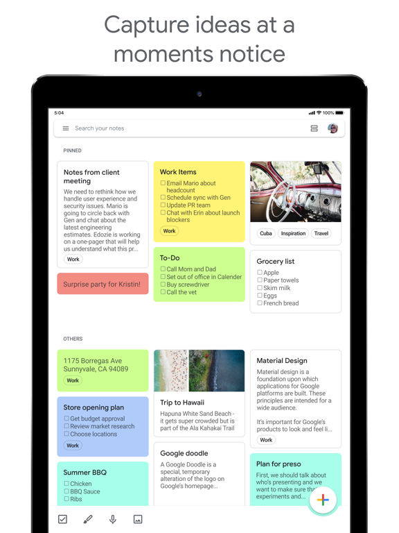 Screenshot #1 for Google Keep - Notes and lists