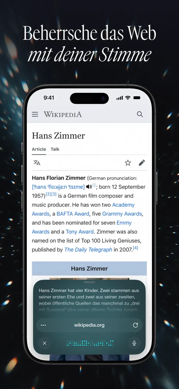Comet - AI Browser & Assistant iPhone App Screenshot 4 – Dienstprogramme
