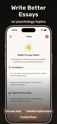 Psychology Homework Helper AI. iPhone screenshot