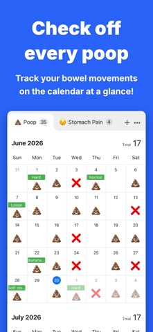 Poop Calendar - Track poops iPhone screenshot