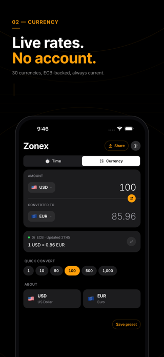 Zonex Time & Currency Screenshot 5 of 5