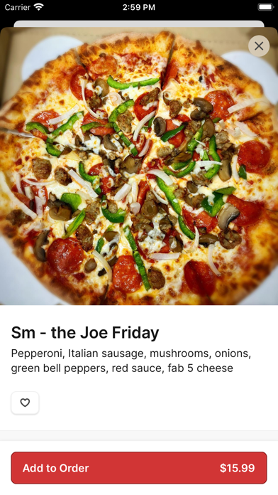 No Name Pizza iPhone screenshot 3 - Food & Drink app