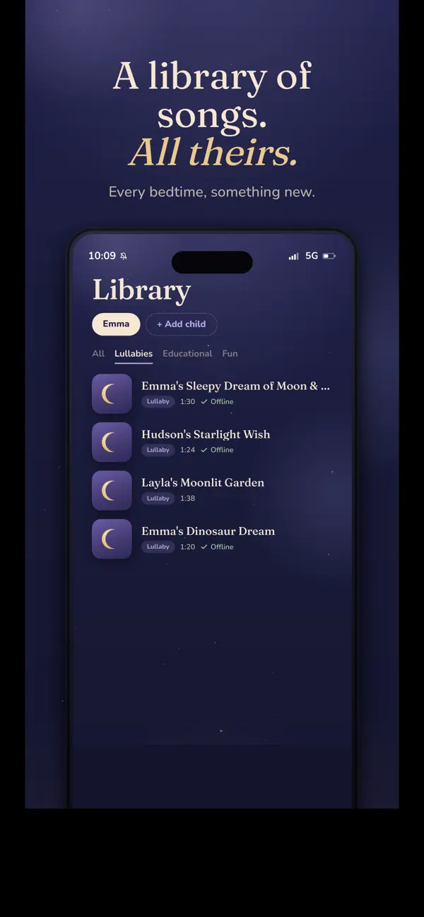 Screenshot #3 pour NightBuddy: kids songs