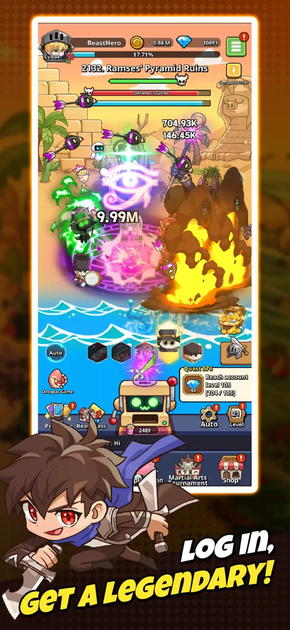 Beast Heroes: Fantasy Idle RPG iOS Mod IPA screenshot 1 - iOS game interface