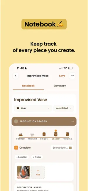 OnceClay - Ceramics Notebook screenshot 1