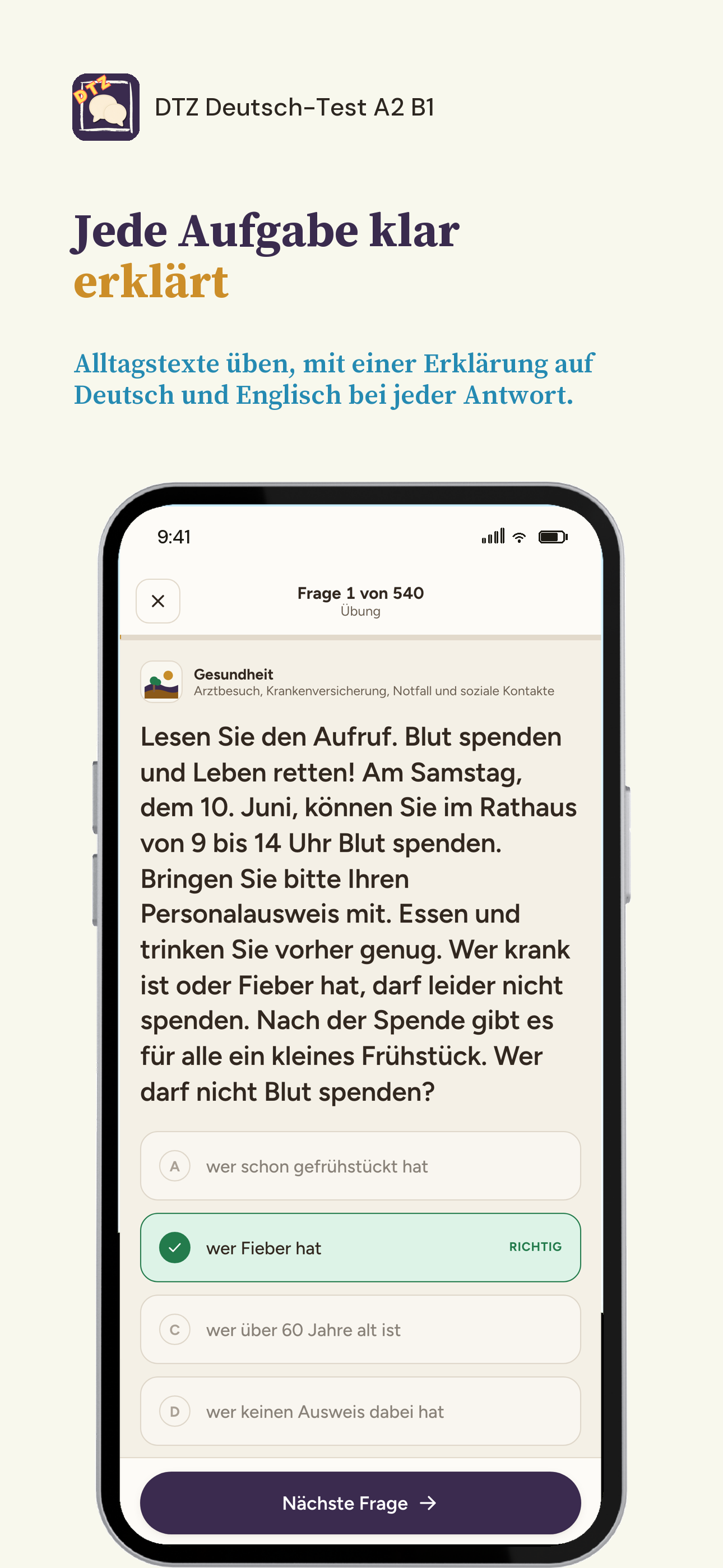 DTZ German Exam A2-B1 screenshot 3