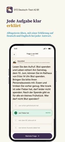 DTZ German Exam A2-B1 iPhone screenshot