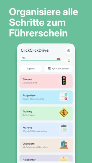 Screenshot von Führerschein ClickClickDrive auf dem iPhone 7