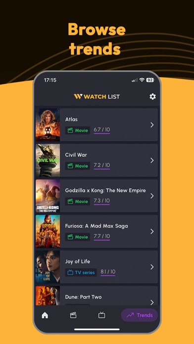Watch List: TV Series & Movies Screenshot