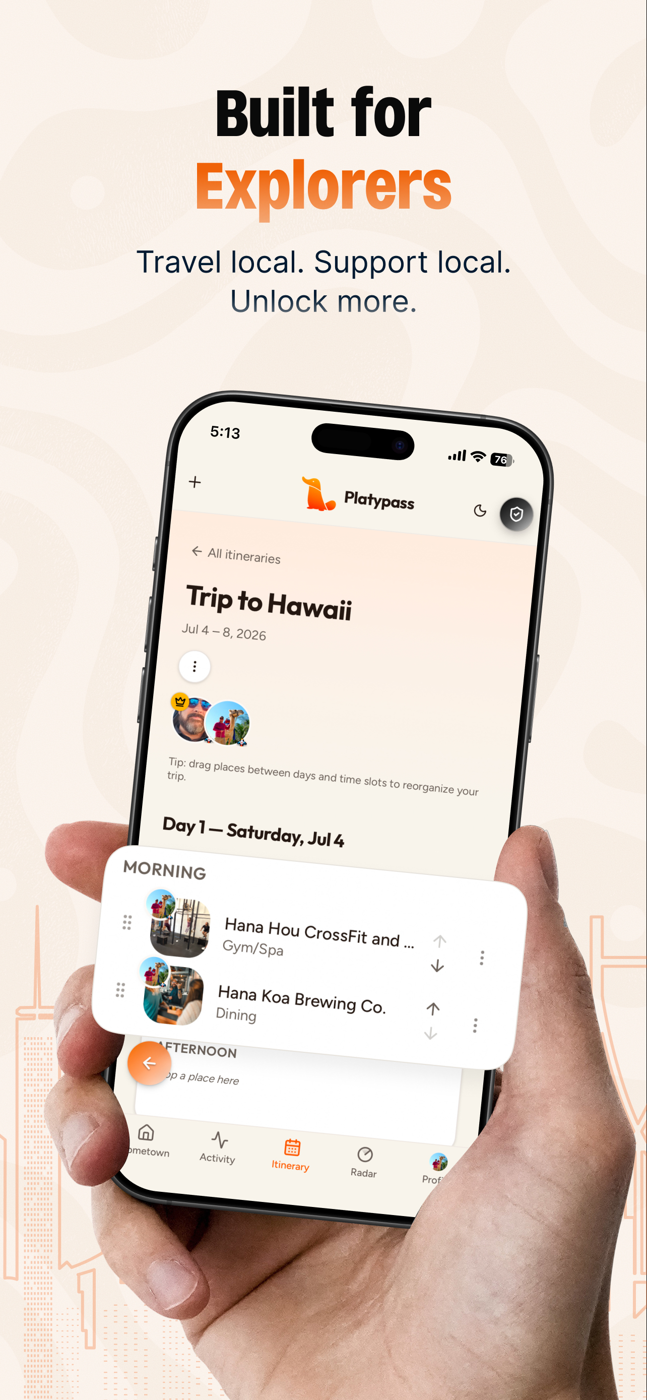 Platypass: Places & Events