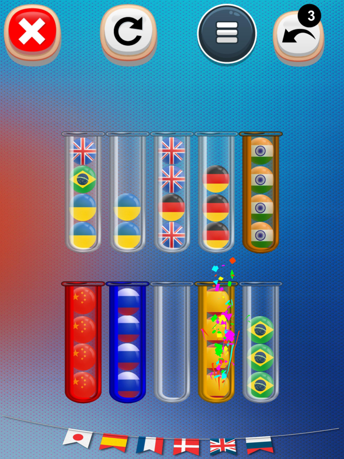 Flag Sort Game Sorting Puzzle