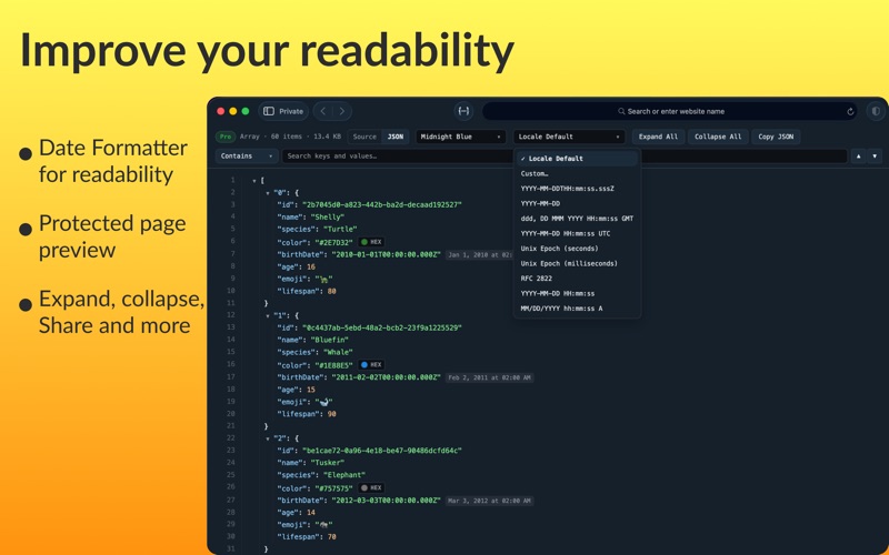 JSON Pretty Viewer & Editor screenshot