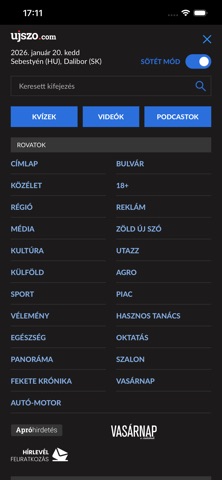 Ujszo.com screenshot