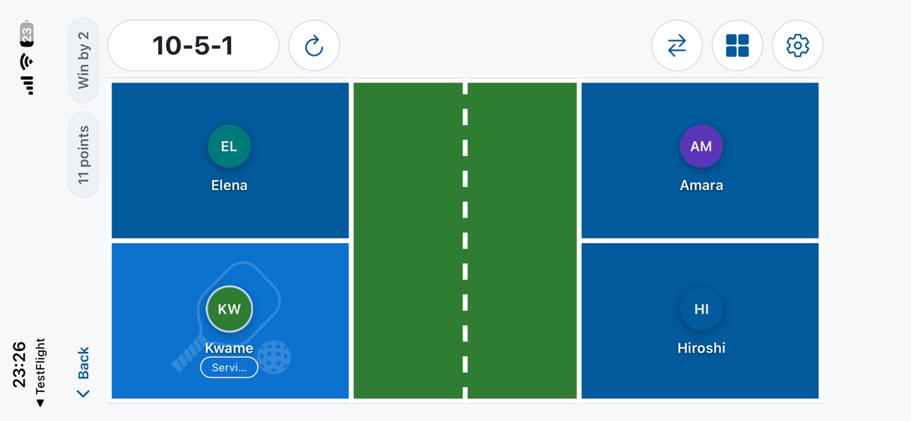 Screenshot 2 of Pickleball Scorekeeper