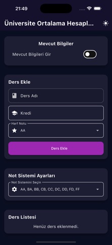Üniversite DNO & GPA Hesaplama screenshot