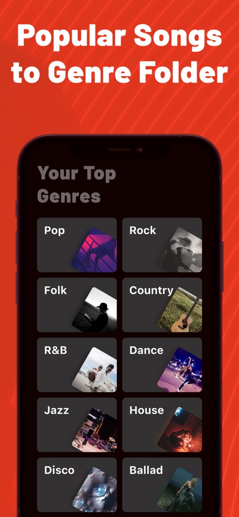 Music Quick - Mp3 Video Player - Discover how this tool categorizes music into distinct genre folders, allowing users to easily browse their collection by visually rich genre tiles and organized categories.
