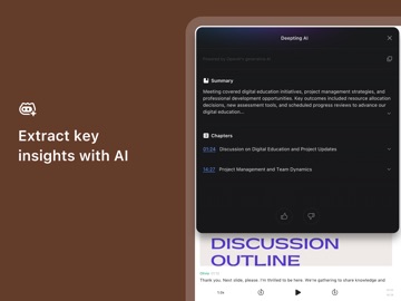 Deepting AI Transcribe Summary iPad screenshot