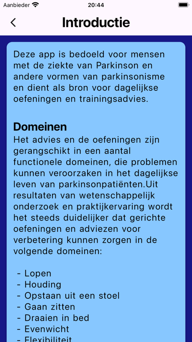 Parkinson-Exercises Screenshot