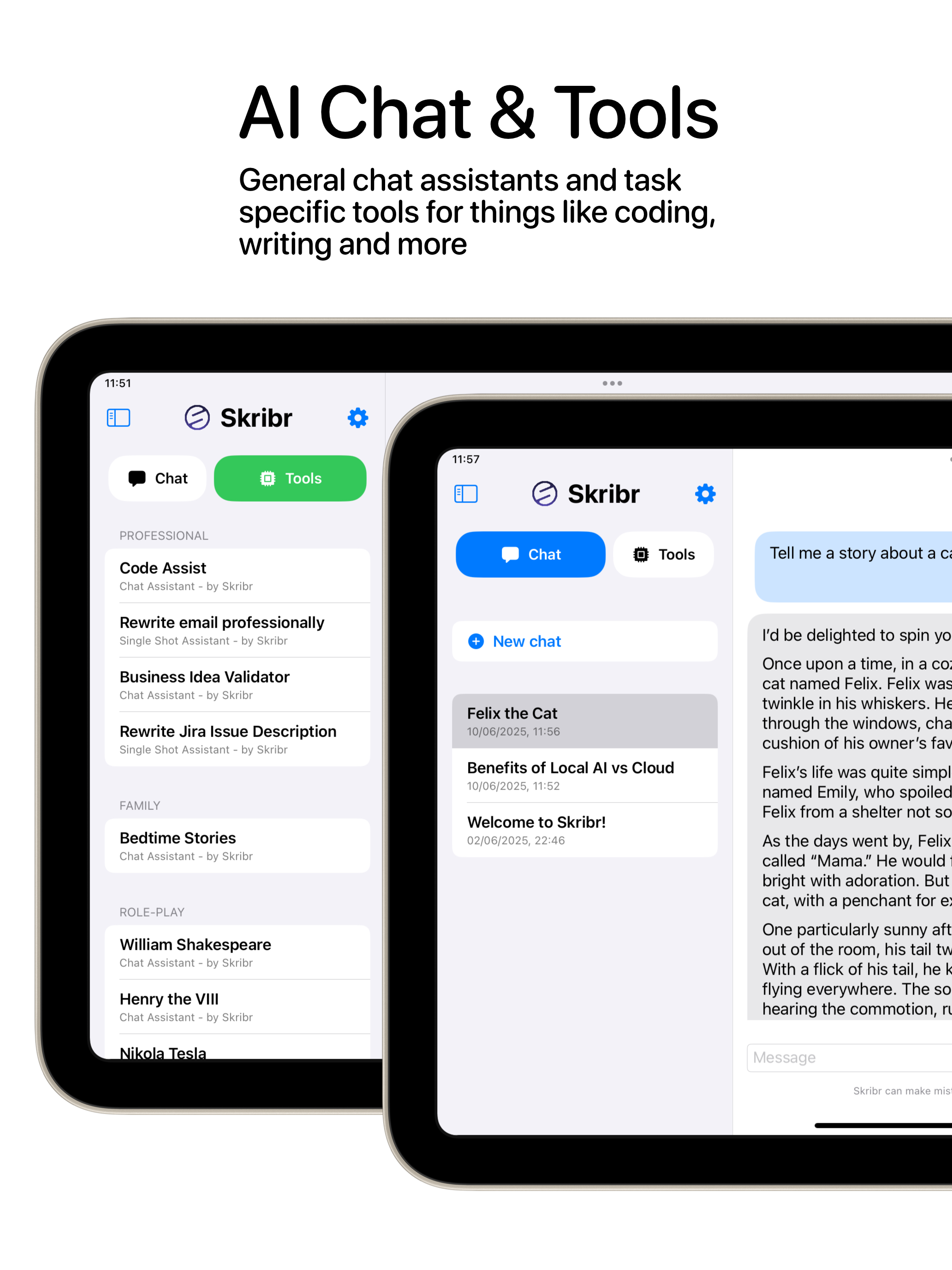 Skribr: Local AI Chat