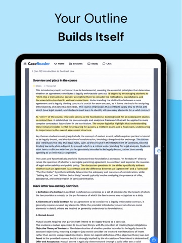 Case Reader: Law School AI iPad screenshot